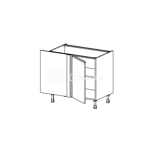 Meuble Bas sous evier angle gauche,  1 porte de 45  charnières à gauche