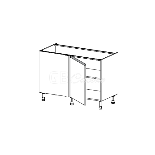 Meuble Bas sous evier angle gauche,  1 porte de 60  charnières à gauche