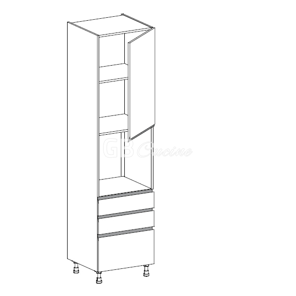 Meuble Colonne four simple,  1 porte charnières à droite 2 tiroirs 1 coffre, 1 étagère