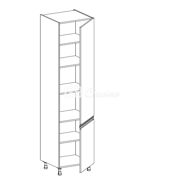 Meuble Colonne  rangement,  2 portes charnières à droite, 5 étagères