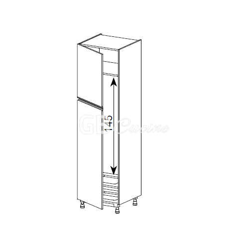 Meuble Colonne, réfrigérateur,  2 portes charnières à gauche, 1 étagère