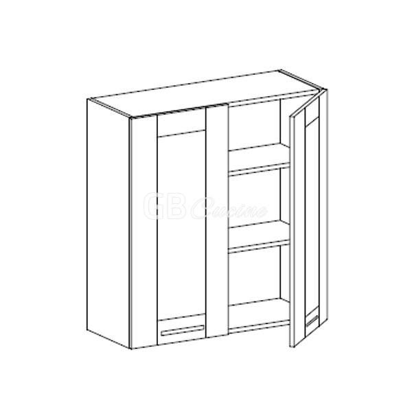 Meuble Haut,  2 portes, 2 étagères