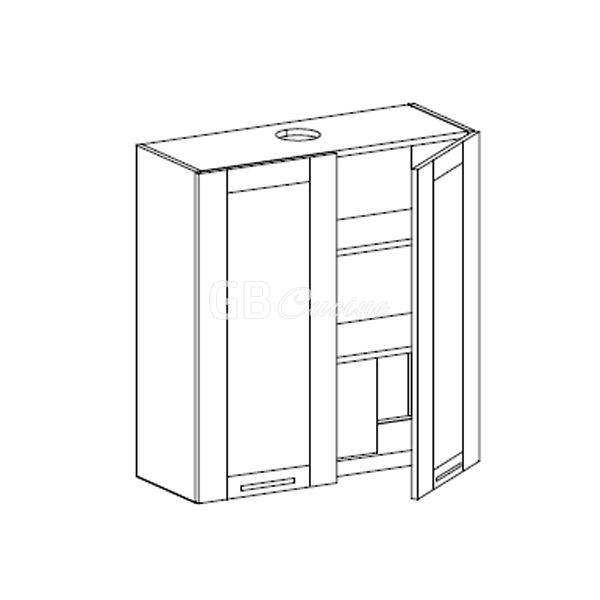 Meuble Haut,  2 portes, 2 étagères