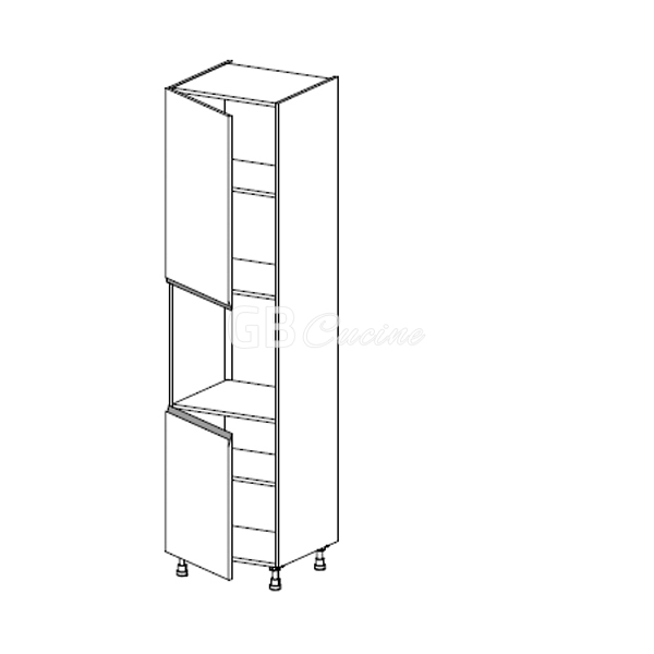 Meuble Colonne four simple,  2 portes charnières à gauche, 2 étagères