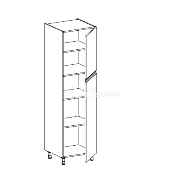 Meuble Colonne  rangement,  2 portes charnières à droite, 4 étagères