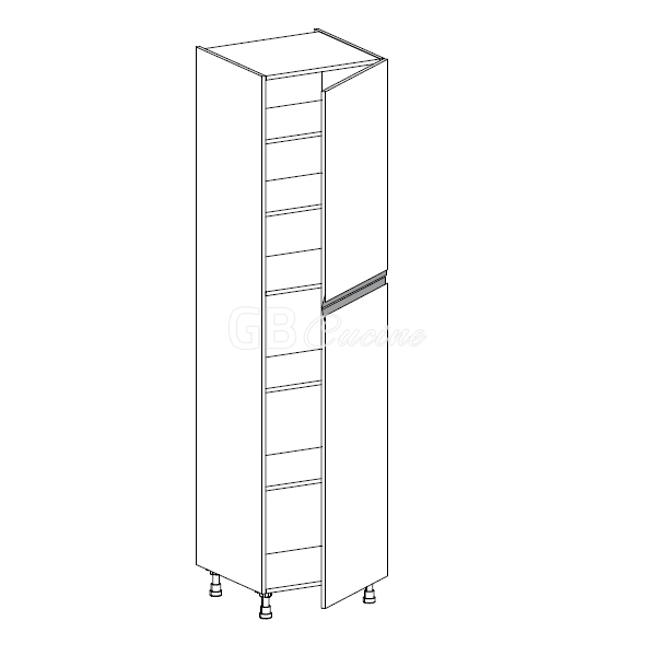 Meuble Colonne  rangement,  2 portes charnières à droite, 5 étagères