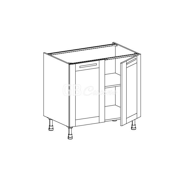 Meuble Bas,  2 portes, 1 étagère