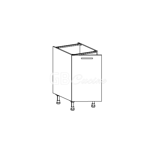 Meuble Bas,  1 porte charnières à gauche, 1 étagère