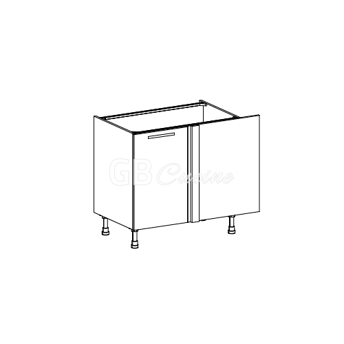 Meuble Bas angle droit,  magic corner,  1 porte de 45 