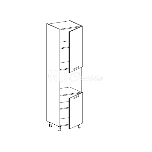 Meuble Colonne four simple,  2 portes charnières à droite, 2 étagères